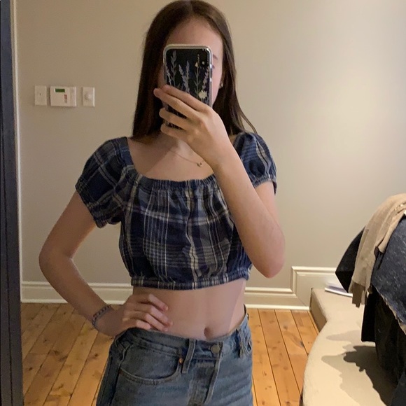 American Eagle gingham/plaid crop top - Picture 3 of 4